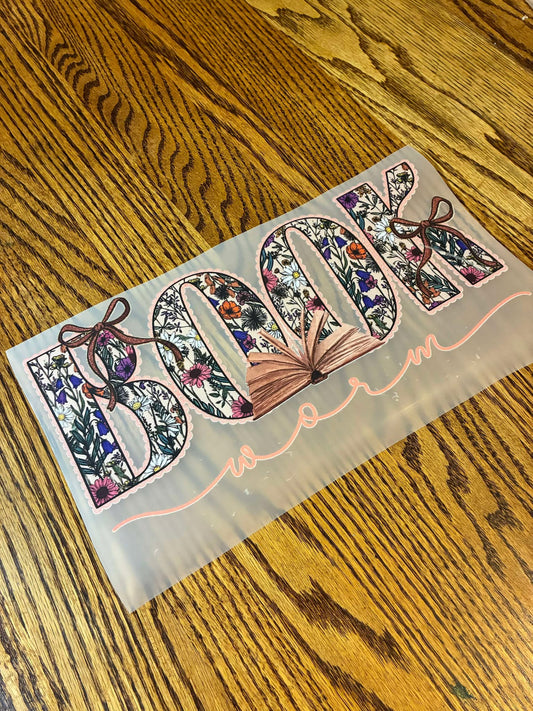 Floral Book Worm Transfer