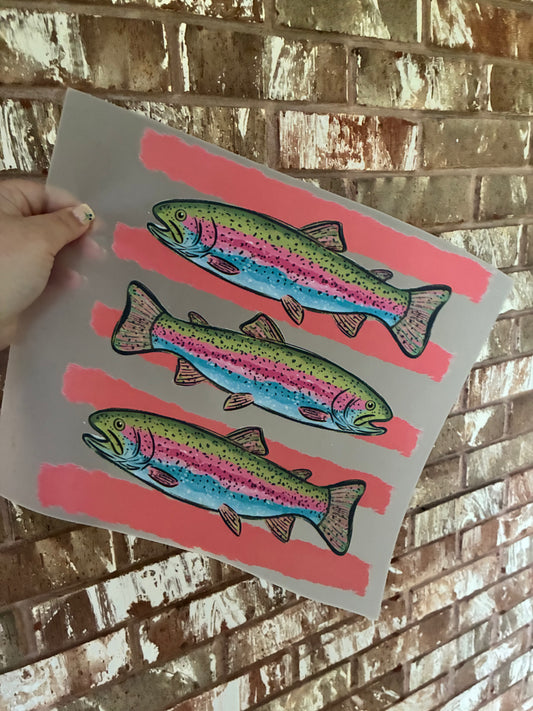 Triple Fish DTF Print